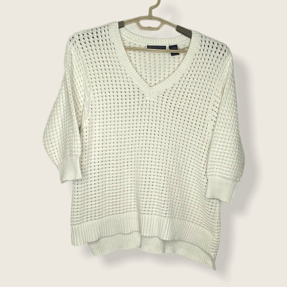 EUC | Preswick & Moore | Knitted Sweater | Ivory | 1X - Picture 3 of 8